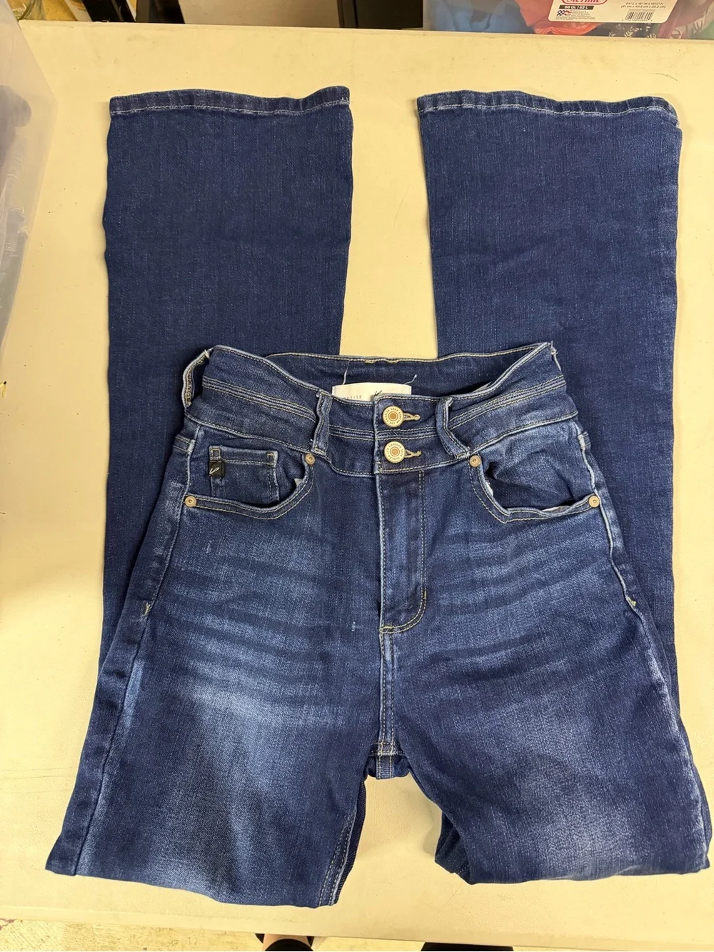 Kancan Women’s Dark Blue Denim Jeans - High Waist Stretch size 3 PETITE